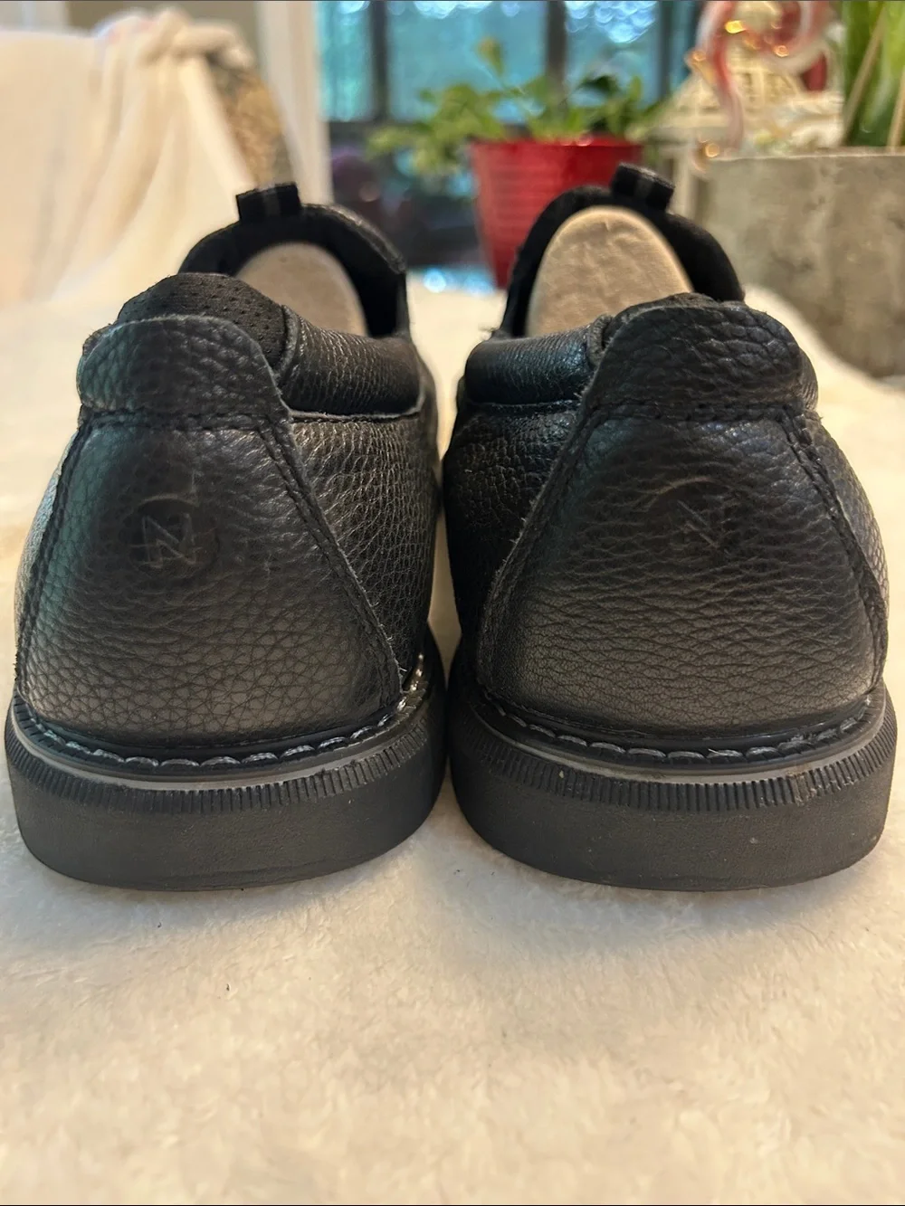 Men's Black leather Slip-On Pebbled Leather Loafers